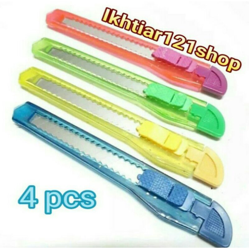 

Paket 4 Pcs Pisau Cutter Kecil Warna-warni Random Murah