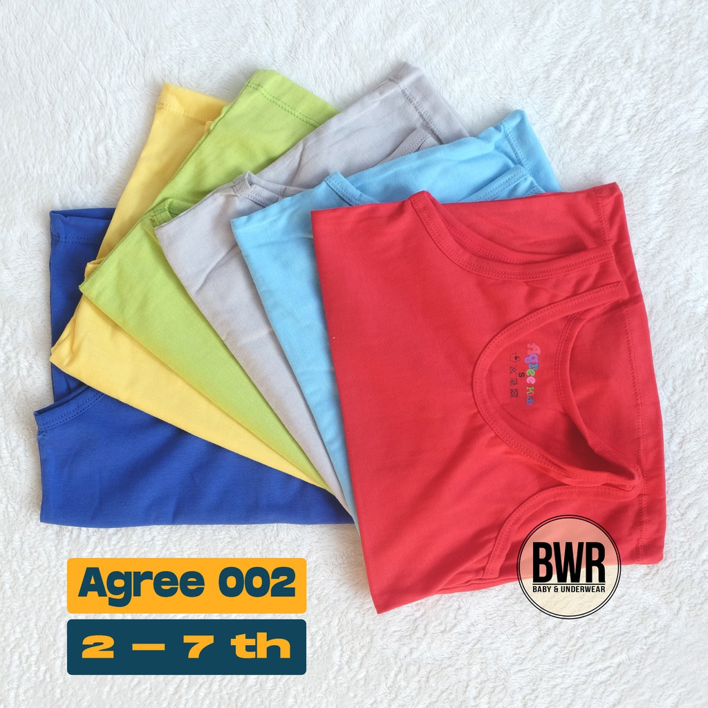 AGREE | SINGLET AGREE TEBAL SA 002 | Kaos Dalam Singlet Anak  Dasar Warna