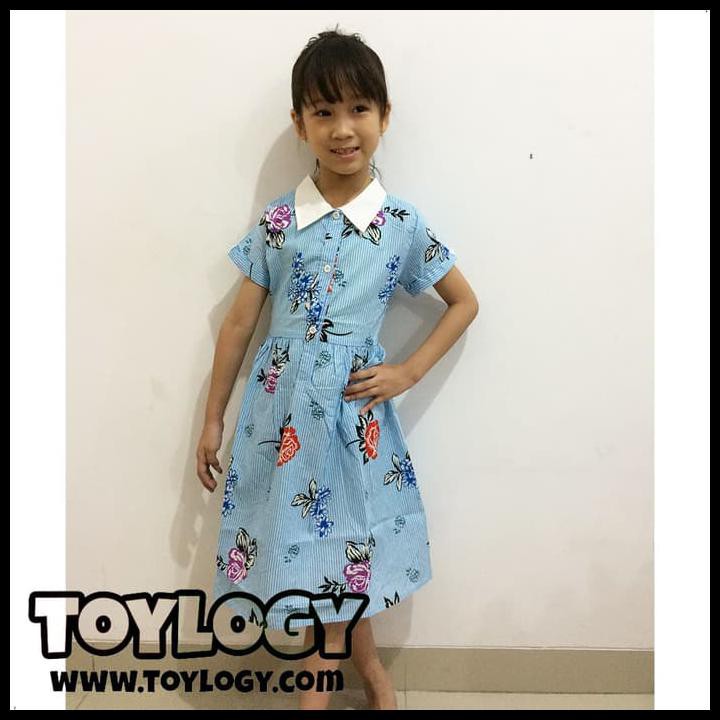 Amazing Grow Baju Gaun Harian Anak Rina ( Dress Clothes Child Girl ) Blue - S