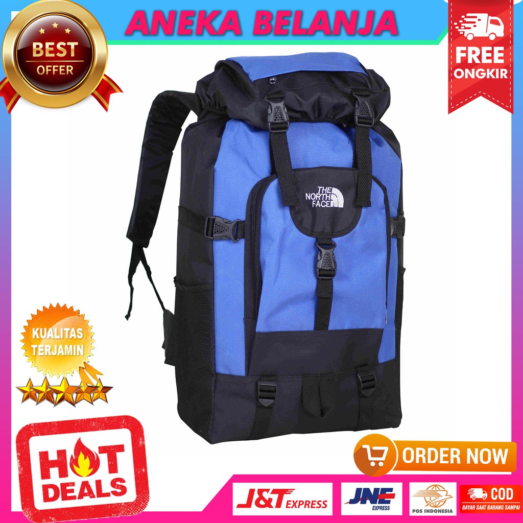 Stock Terbatas Tas Gunung The North Face Biru Terbaru Berkualitas Kece Tas Hiking Muncak Multifungsi