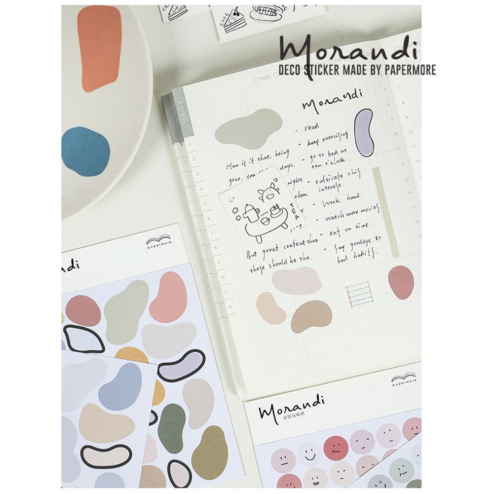 Morandi Series Kawaii Cute Sticker DIY Journal Scrapbooking Stickers Diary Stationery Supplies