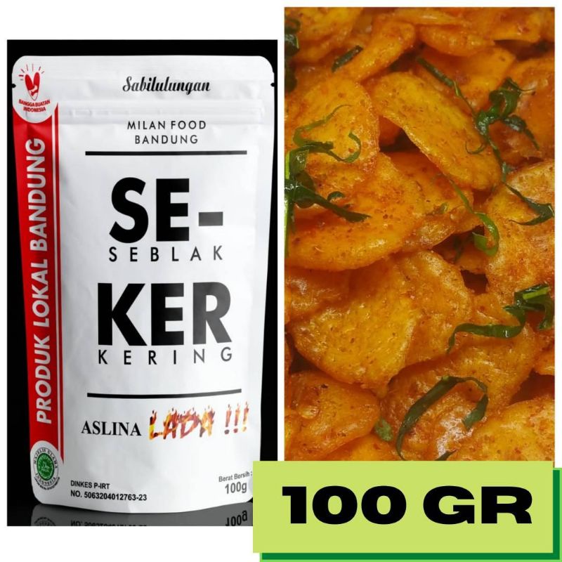 

sekerDuarr!! Milan food bandung_kerupuk seblak kering 100gr/.hot super pedas