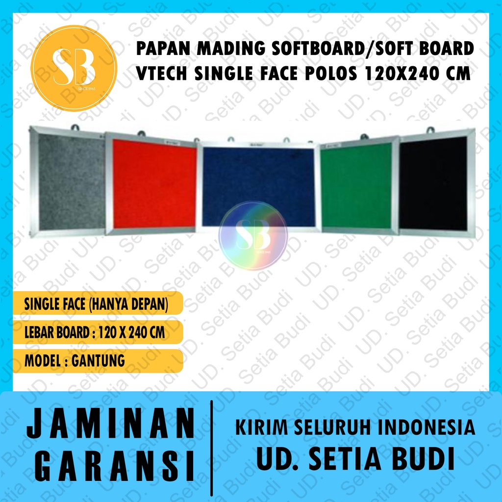 Papan Mading Softboard / Soft board Vtech Single Face Polos 120x240 CM