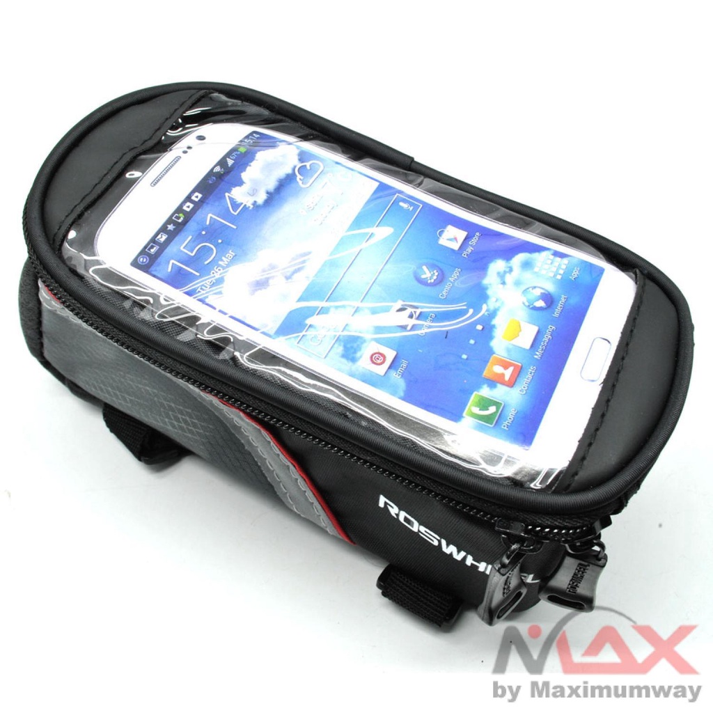 Tas Sepeda Waterproof dengan Case HP Smartphone phone Holder Multifungsi sepeda Gunung MTB anti air New Cycling Bike Bicycle Waterproof Front Tube Navigation Bag Touch Case For 5.5-inch Touch Screen Cycling Bag