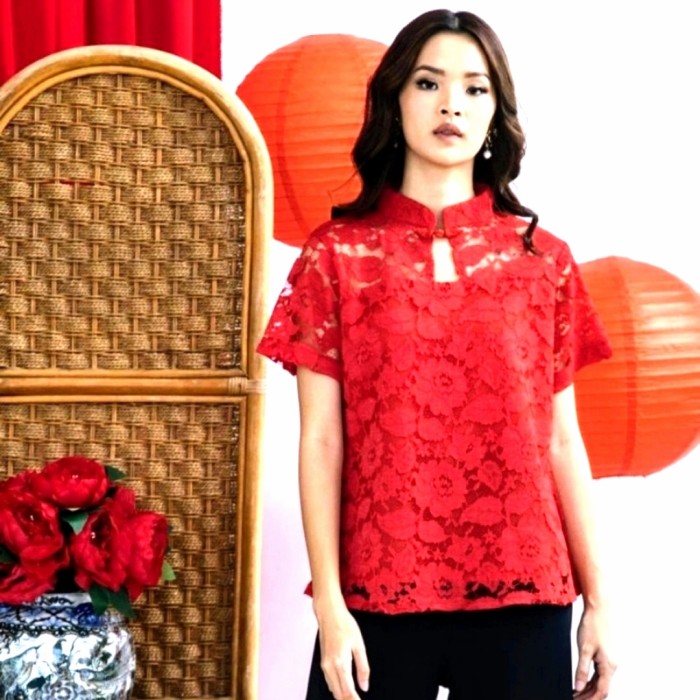 Atasan Wanita/ Atasan Imlek/ Blouse Wanita/ Blouse Imlek/ Brukat
