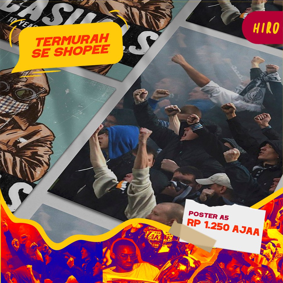 [ISI 16 PCS] Poster Ultras Bola Hooligans Casual Welpeper Dinding Wolpeper Dinding Aestetik Estetik