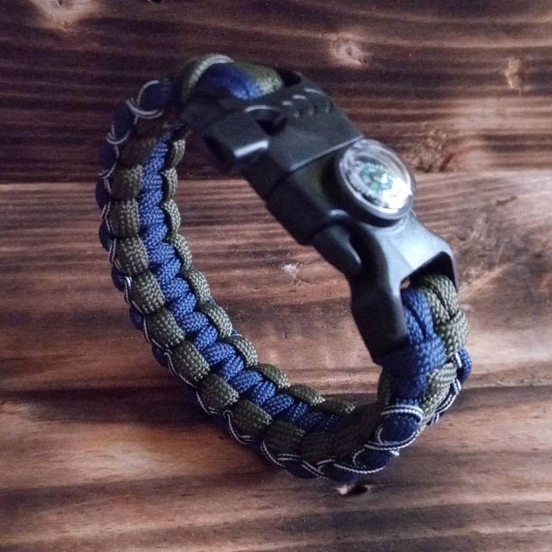 Nabnad Gelang Paracord Survival Cobra Stitches Buckle Peluit Kompas Mini Tactical Tool Nabnad