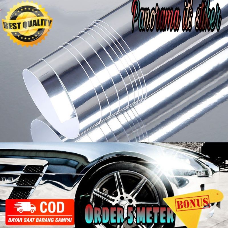 SKOTLET STIKER MOTOR WARNA CROM /STICKER MOTOR STAINLESS /STICKER MOTOR WARNA SILVER /STICKER KROM