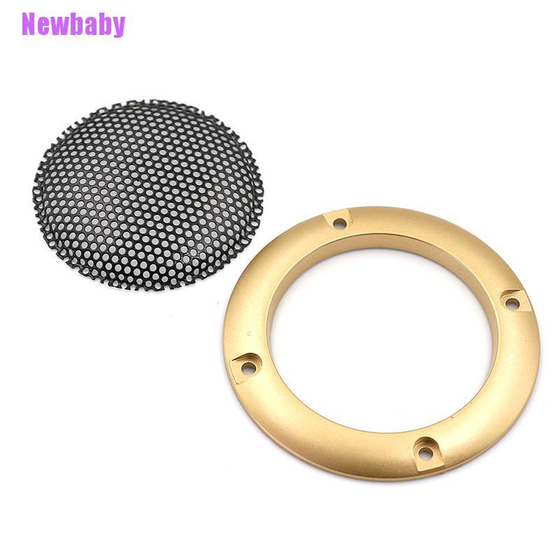 (Newbaby) 2pcs / Set cover speaker Audio 2 &quot;Bahan mesh metal Bentuk Bulat Untuk Dekorasi