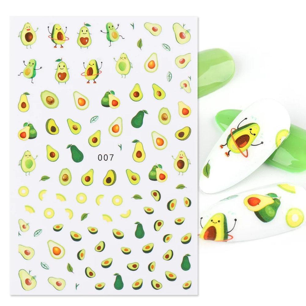 Stiker Kuku Desain Kartun Buah 3D