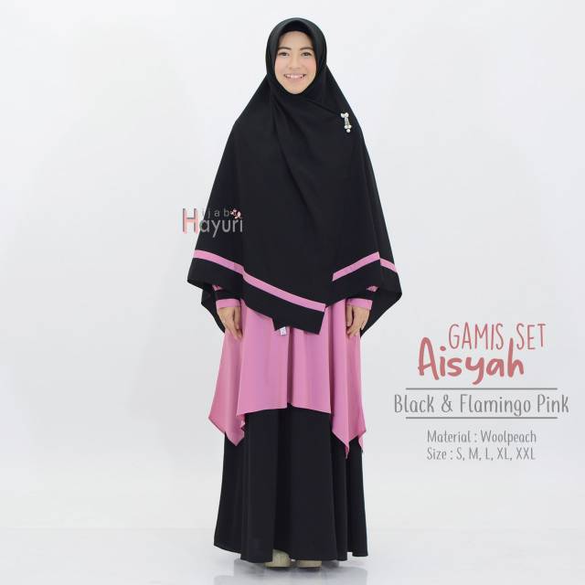 Gais set Aisyah, hijab hayuri, hayuri hijab gamis busui, gamis cantik gamis set