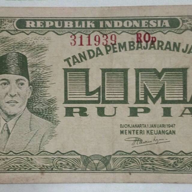 5 rupiah ORI III th 1947.