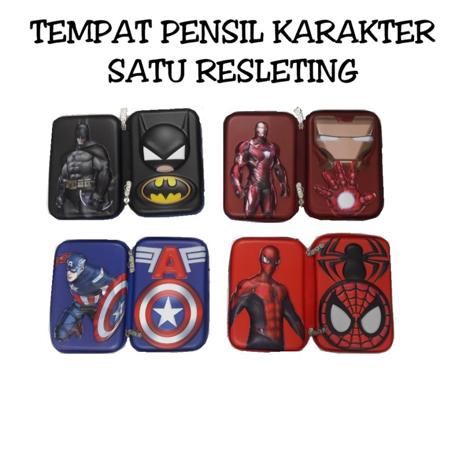 

Smiggle Kotak Tempat Pensil S2 Anak Batman ironman spiderman Captain Amerika Hardcase
