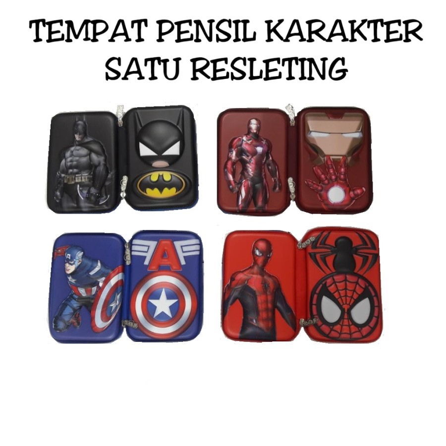 Smiggle Tempat Pensil S2 Anak Batman ironman spiderman Captain Amerika Hardcase