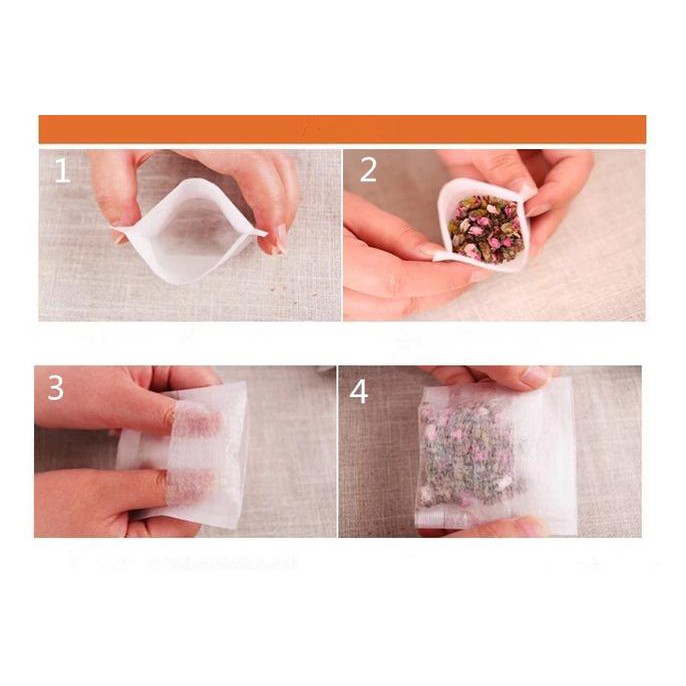 

Teh-Bubuk- Kertas saring teh 6x8cm per 100pcs corn fiber tea bag food grade -Dijamin-Halal.