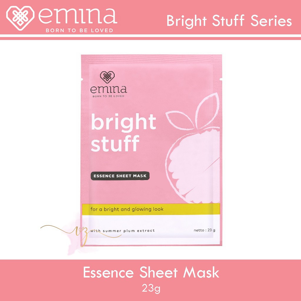 Emina Bright Stuff Essence Sheet Mask 23g (100% Original)/Masker Emina