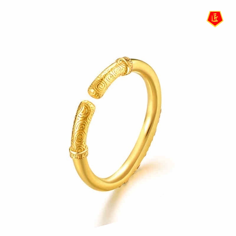 [Ready Stock]Simple Creative Personality Golden Hoop Rod Couple Rings