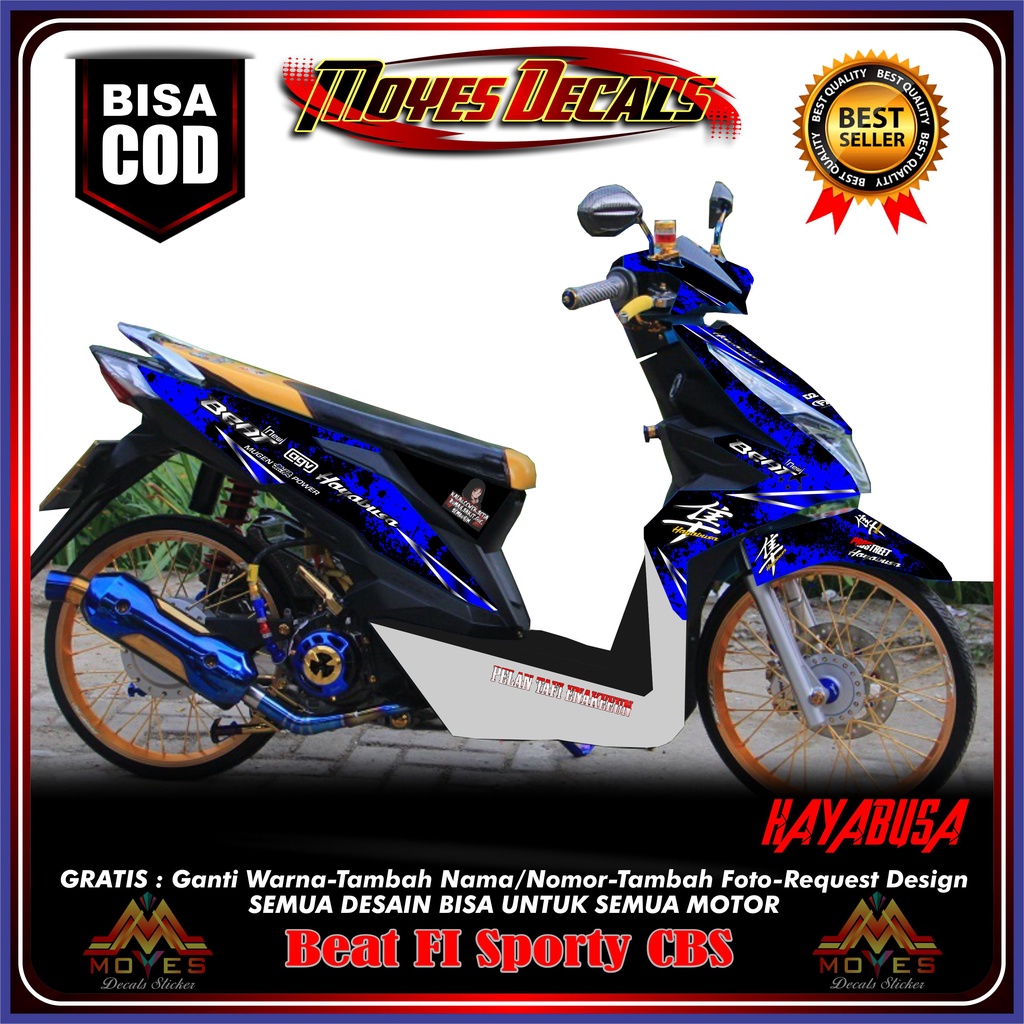 Stiker Decal Beat Esp 2017 Decal Stiker Honda Beat Esp FI Motif Haybusa