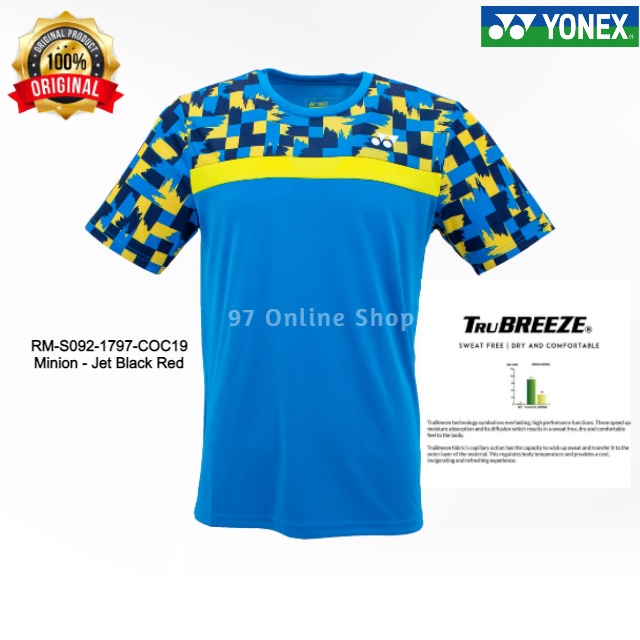 Kaos Badminton / Jersey Badminton YONEX INDONESIAN Player Minion Edition 1797 COC JET BLACK RED|100%