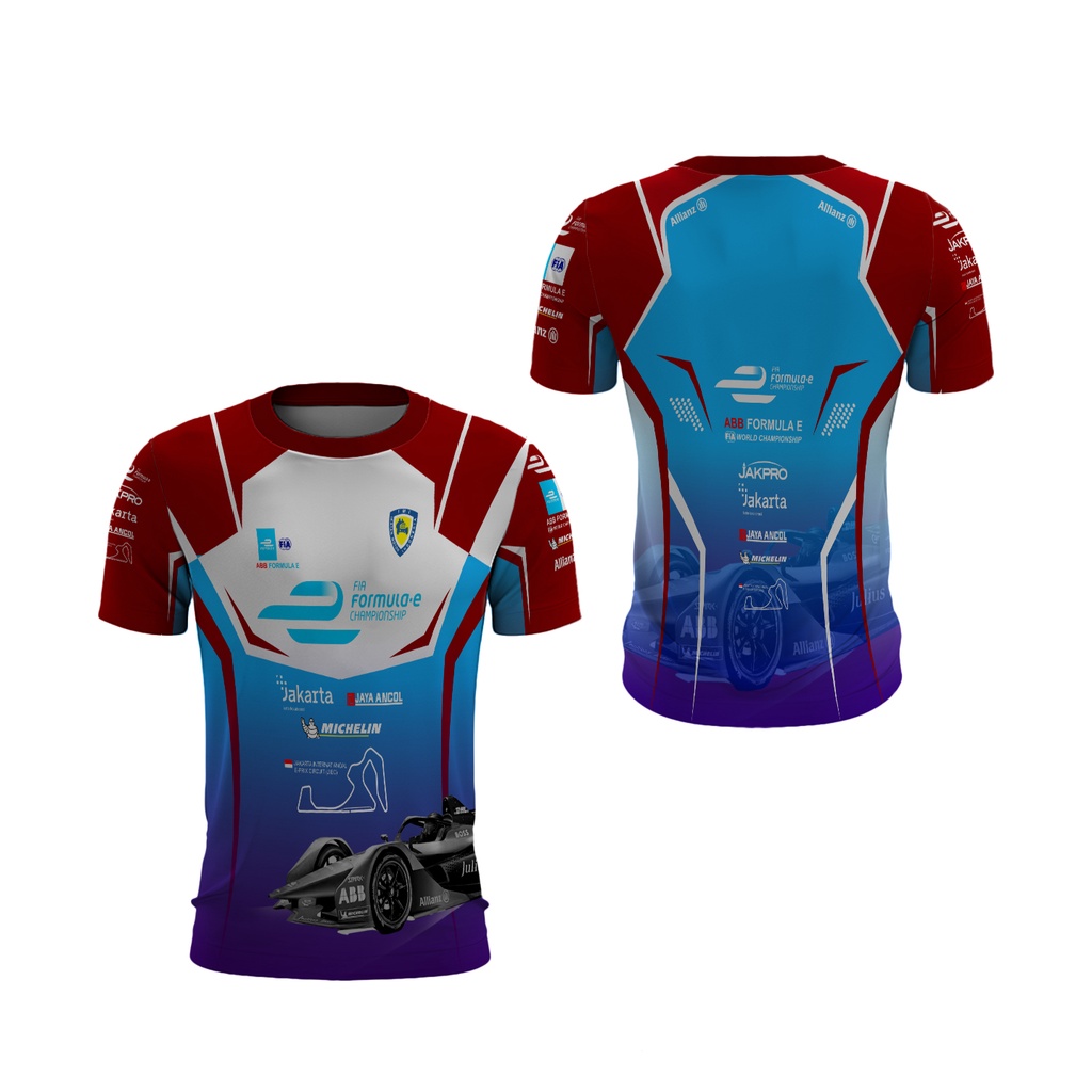 Fikastore - Kaos Balap Pria Design Formula E FullPrint