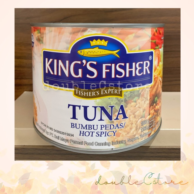 

Kings Fisher Tuna bumbu pedas/Hot spicy Tuna/daging tuna kaleng 1800gr