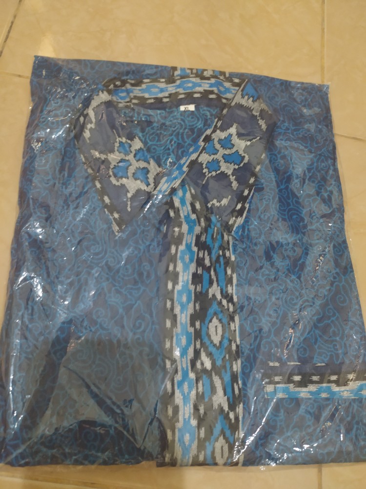 Batik Pasar Sentiling | Bwiyog | Batik Kemeja Pendek Motif Tumplek Bleg Size M L Xl