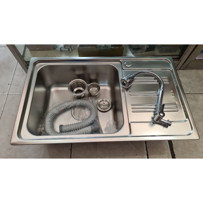 NEW bak cuci piring stainless tebal paket kran PROMO TERMURAH