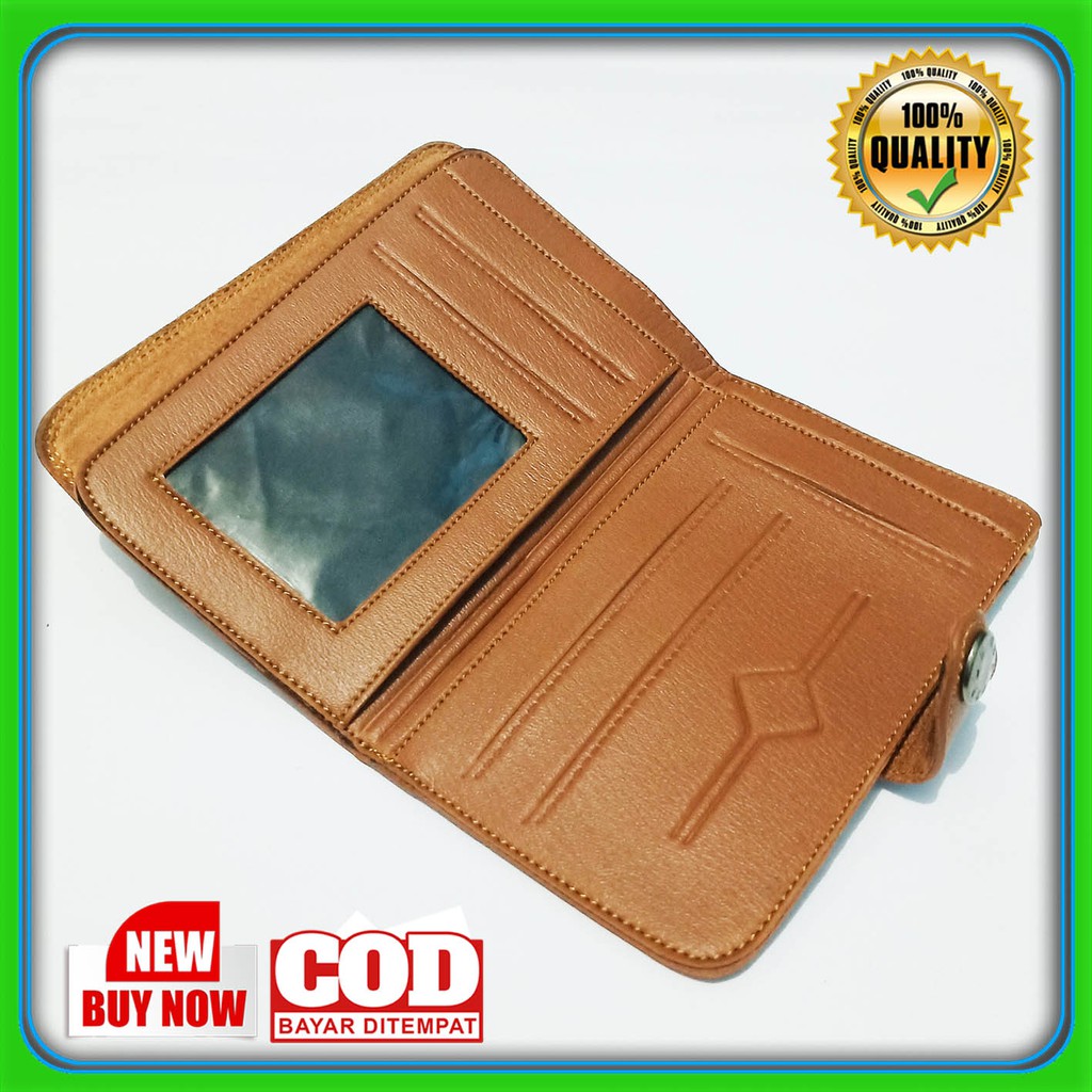 Dompet pria Dompet Laki2 Dompet Tanggung 3/4 Bahan PVC Leather Simple