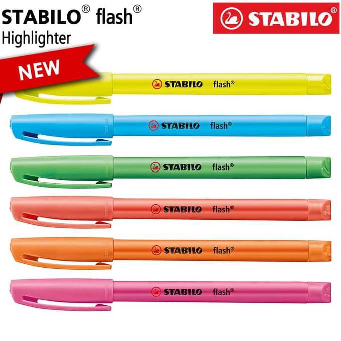 

BISA COD STABILO Set 6 Flash / Highlighter Warna Biru Merah Kuning Pink Hijau O TERLENGKAP Kode 997