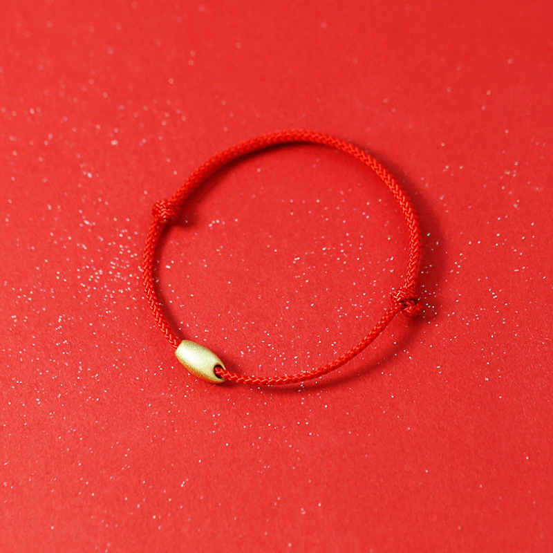 [Ready Stock] Gelang Tali Merah Couple Emas Manik Keberuntungan