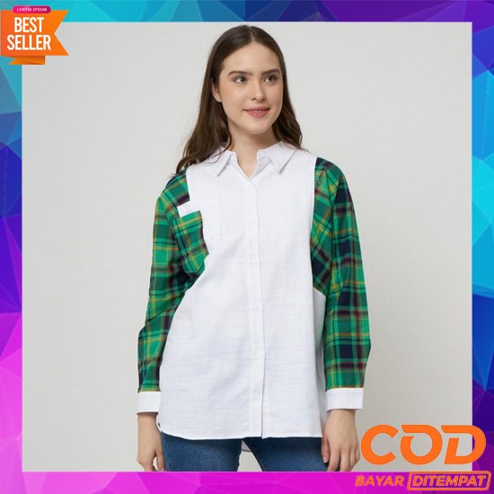 Atasan Blouse Kemeja Yessy Top Busui Friendly Wanita Perempuan Ibu Men Monellina 601103 Kemeja Overs