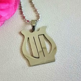 Kalung Kecapi Daud Monel Anti Karat Aksesoris Fashion Wanita Profetik Bahtera Mahanaim