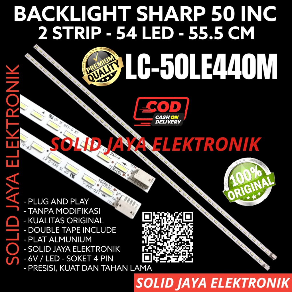 BACKLIGHT TV LED SHARP 50 INC LC 50LE440 LC-50LE440 LC50LE440 50LE440M LC-50LE440M LC50LE440M 50LE LAMPU BL SMD LIDI STRIP BERAS STRIPS SHARP 54K 54 LED 6V 6 VOLT LAMPU SHARP 50INC 50INCH 50IN INCH IN SHARP