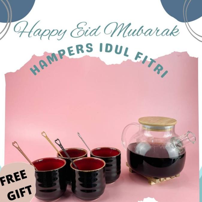 

Hampers Idul Fitri - Set C - Tea Pot Teko Set 4 Cups Parsel Idul Fitri