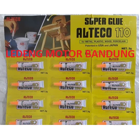 Alteco 110 Lem Super Glue 3 Gram Tube Jepang Kertas Besi Kayu Tembok