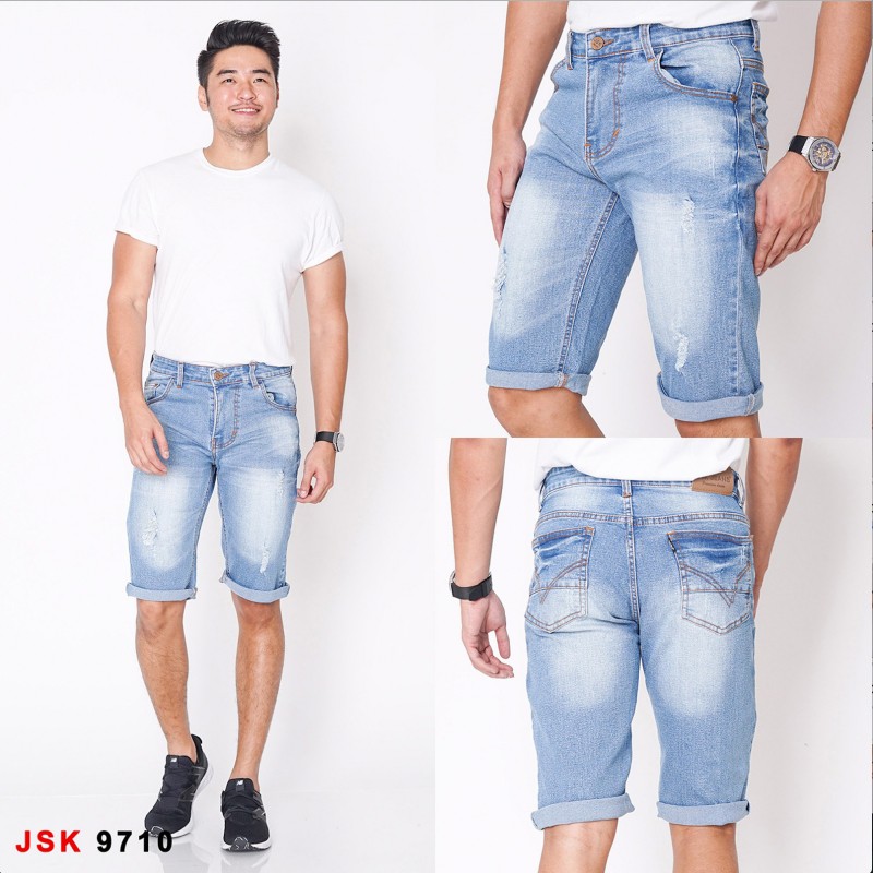 [SIZE 28-34] CALVIN 7/8 Short Pants Jeans - 4 WARNA / Celana Pendek Pria Bigsize