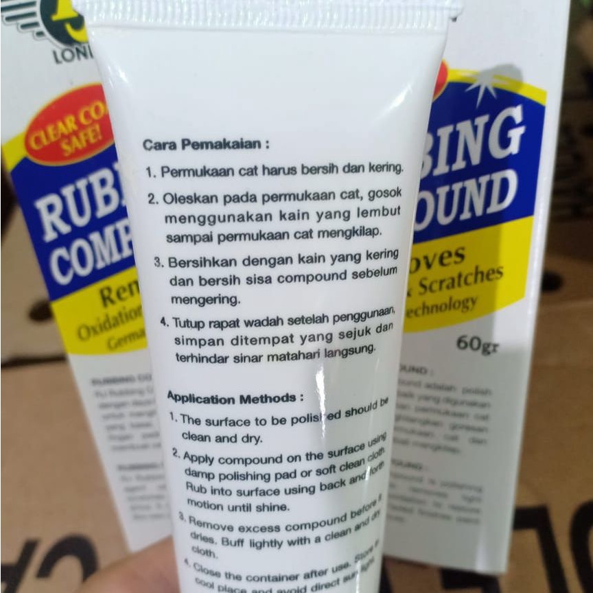 Kompon Pengkilap 60gr RJ London Pembersih Goresan dan Oksidasi Cat Rubbing Compound Polisher 60 gram (KECIL)