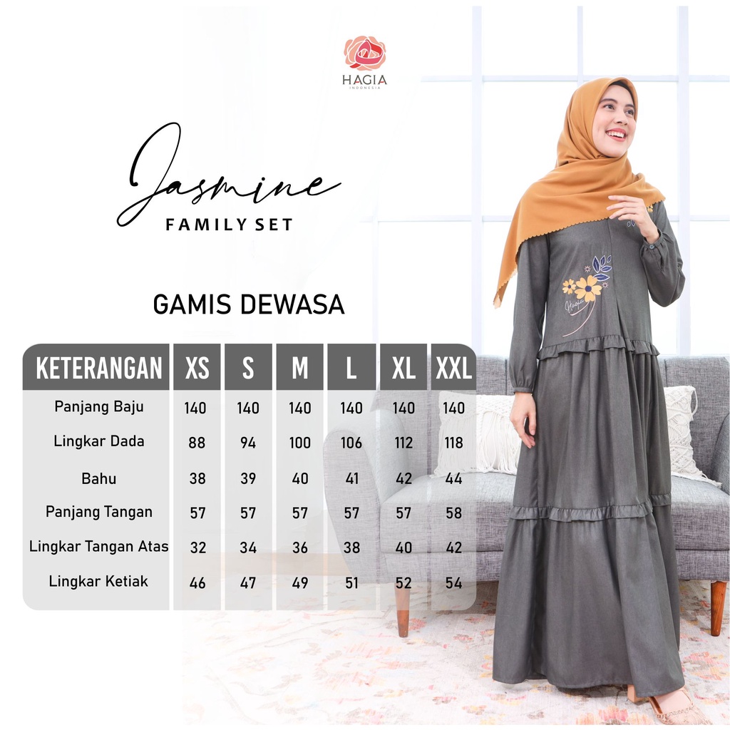 JASMINE Family Set DARK GREY by Hagia Indonesia