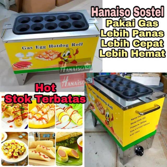 Medan Termurah Mesin Sostel Sosis Telur 10 Lubang Gas LPG Alat Sosis Telor 10 4 2 Lobang  Hanaiso Egg Roll Egg master