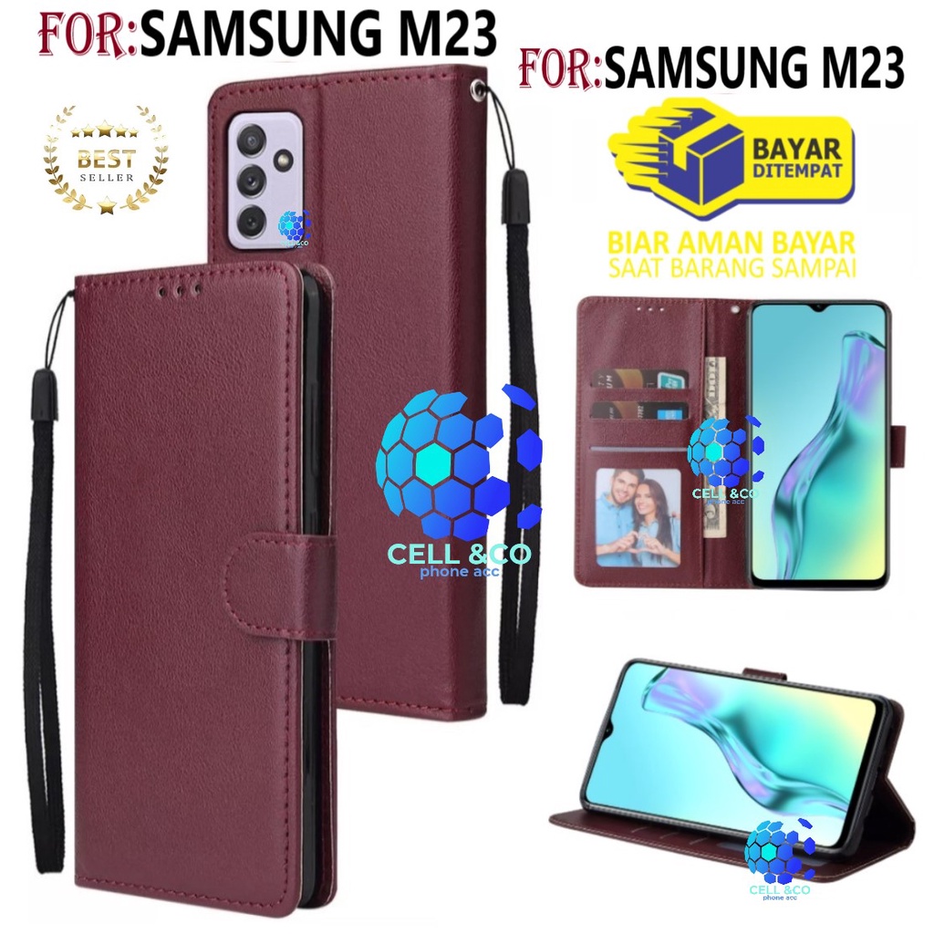 CASE SAMSUNG M23 CASE FLIP LEATHER WALLET PREMIUM FLIP CASE BUKA TUTUP KESING HP CASING FLIP CASE WALLET SAMSUNG M23