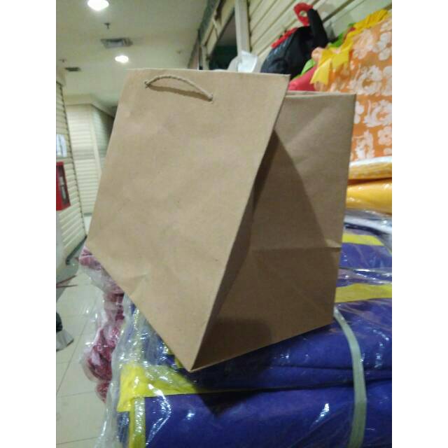 

paper bag bronis 22 tali kertas polos buat snak box isi12pcs