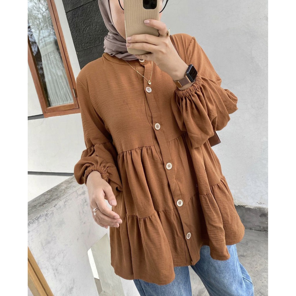 Maudy Tunik LD 110 Crinkle Airflow Premium Atasan Wanita Tunik Danny Tunik