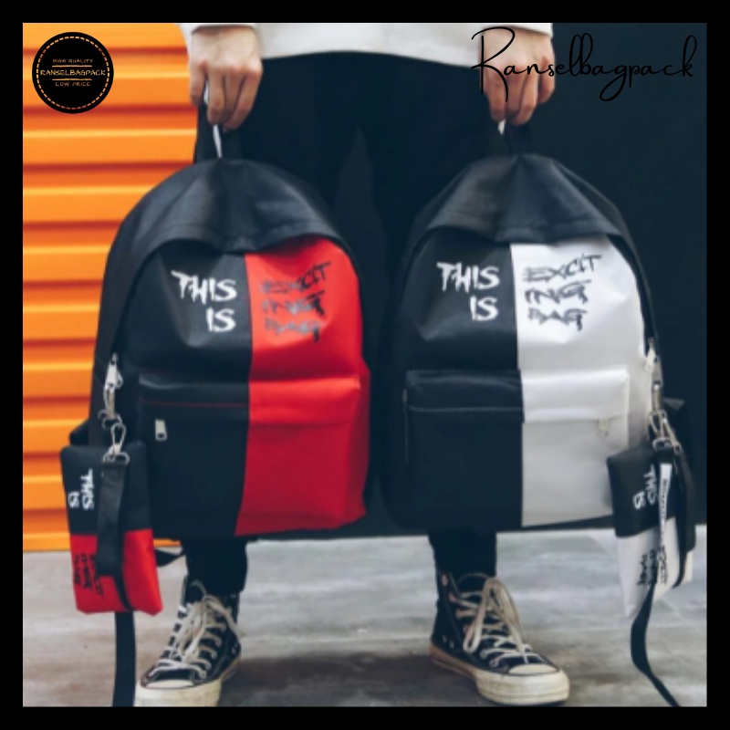 Tas Ransel Pria - Tas Sekolah Kuliah Kerja Traveling Backpack Punggung Bahu Model Korea Fashion Terbaru Termurah Kekinian Kualitas Premium Import Lokal Original Casual Simpel Elegan Stylish Remaja Dewasa Unisex Laki-laki Cowok