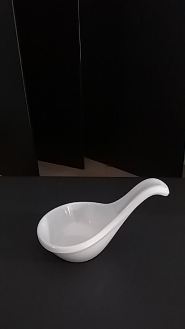 (harga 1 Pcs) Canape Spoon Melamin / Sendok Hias Kue 3,5” Onyx