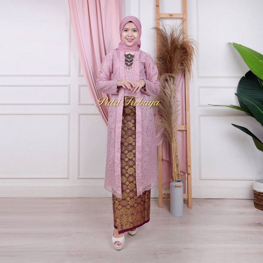 KEBAYA KUTU BARU BROKAT TILLE PREMIUM/JAHITAN BUTIK/TUNIK/UKURAN XS-3L