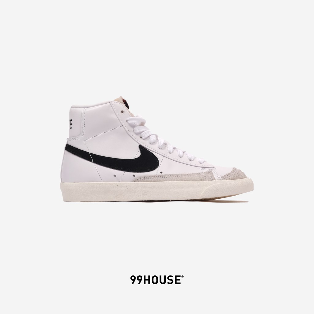 99House Asia | Nike Blazer Mid 77 - Black/White | Sepatu & Sneakers Kulit Hitam/Putih - Unisex