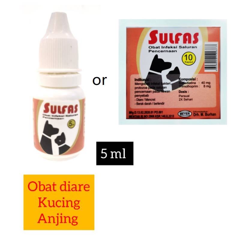 SULFAS OBAT DIARE KUCING ANJING / OBAT MENCRET KUCING ANJING