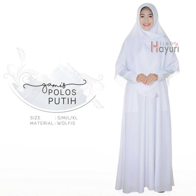 Gamis Putih Polos Hayuri