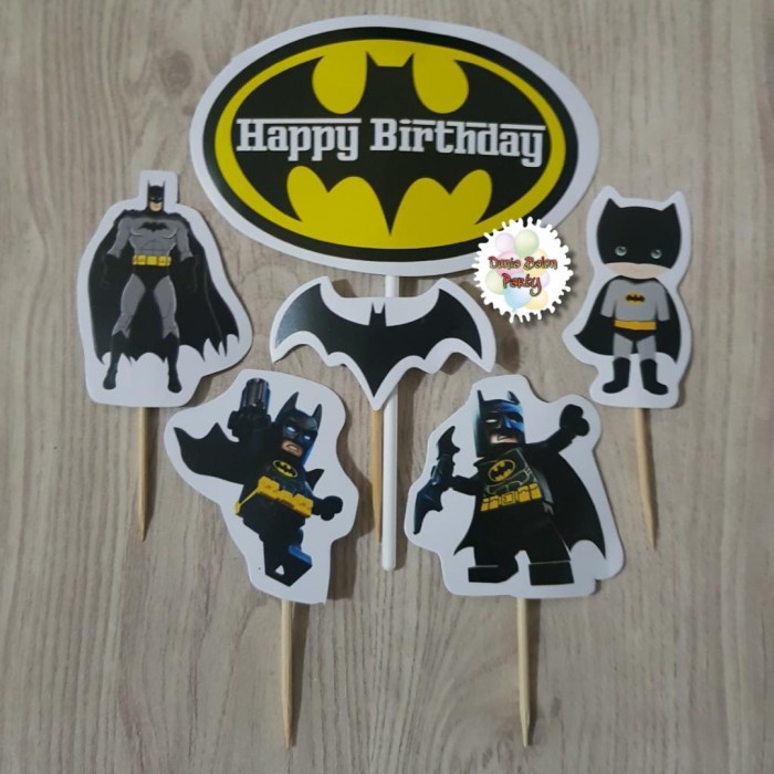 Cake Topper Happy Birthday / Cake Topper Batman / Hiasan Kue Batman