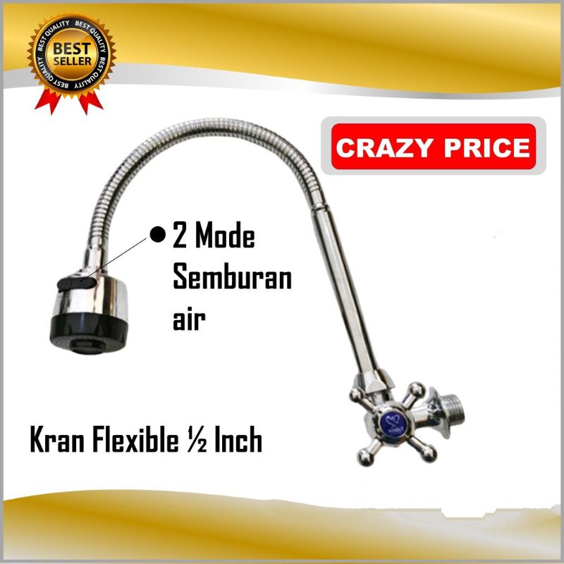 Keran Air Angsa Fleksibel - Keran Cuci Piring - Keran Angsa Flexibel - Kran Sink Dapur